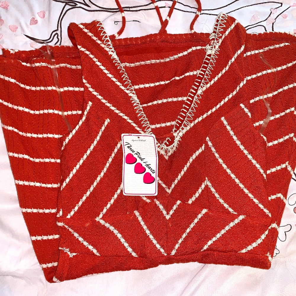 Orange white stipe Dress